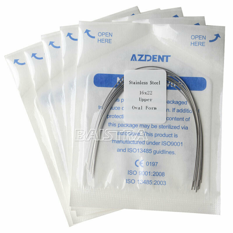 50X Dental Ortho Stainless Steel Rectangular Arch Wires 16x22 Upper Ovoid Form