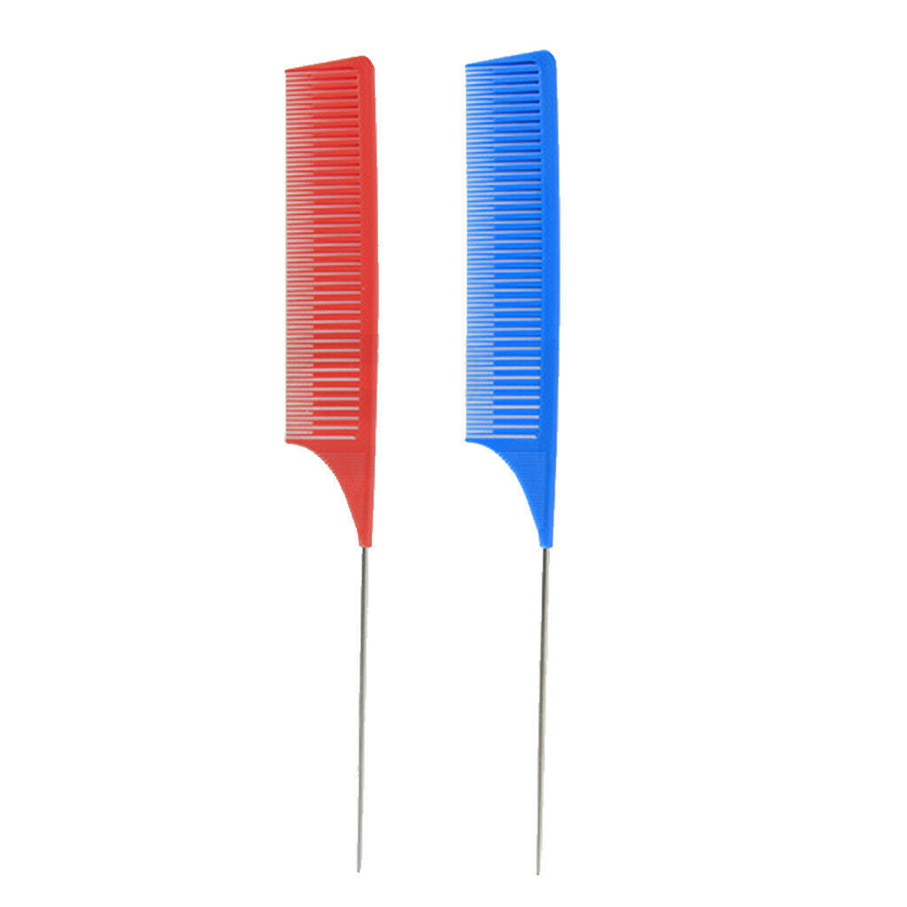 2Pcs/set Fine Weaving Highlighting Foiling Hair Comb Dyeing Combs Brush