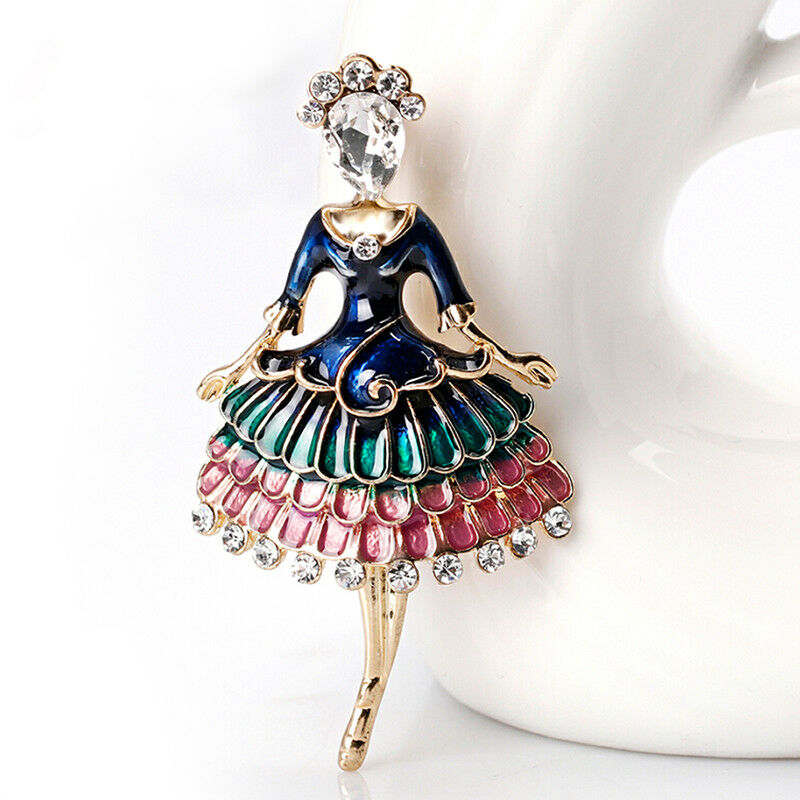 Enamel Princess Ballet Girl Brooch Pin Banquet Weddings Brooch Gifts JewelY1