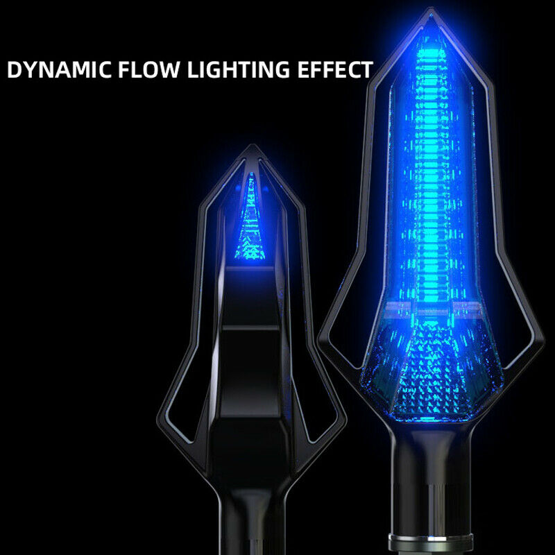 2PCS Blue LED Lamp 12V Motorcycle DRL Running Turn Signal Light Two-color Bulbs