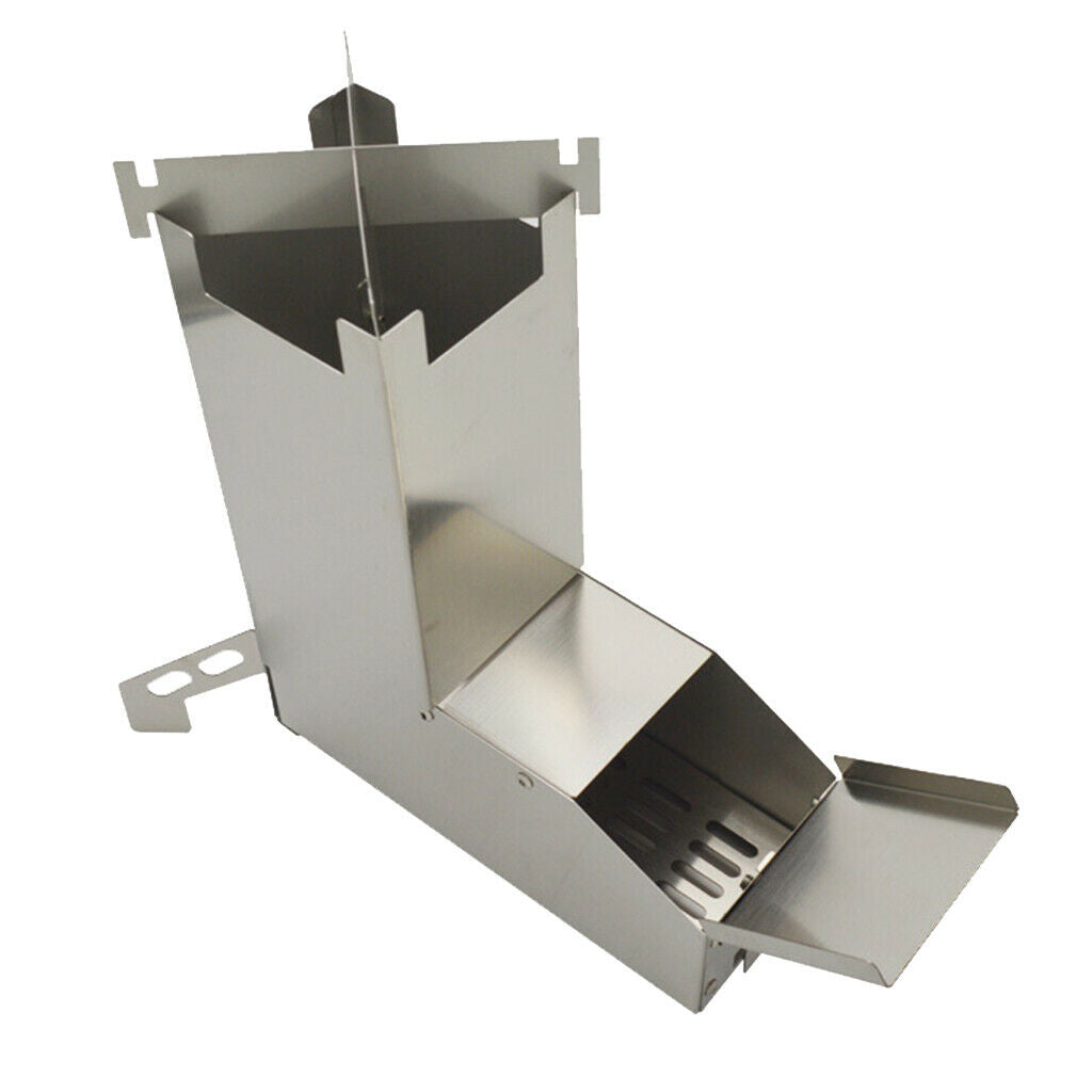 Stainless Steel Foldable Wood Burning Camping Rocket Stove Tent Heater for