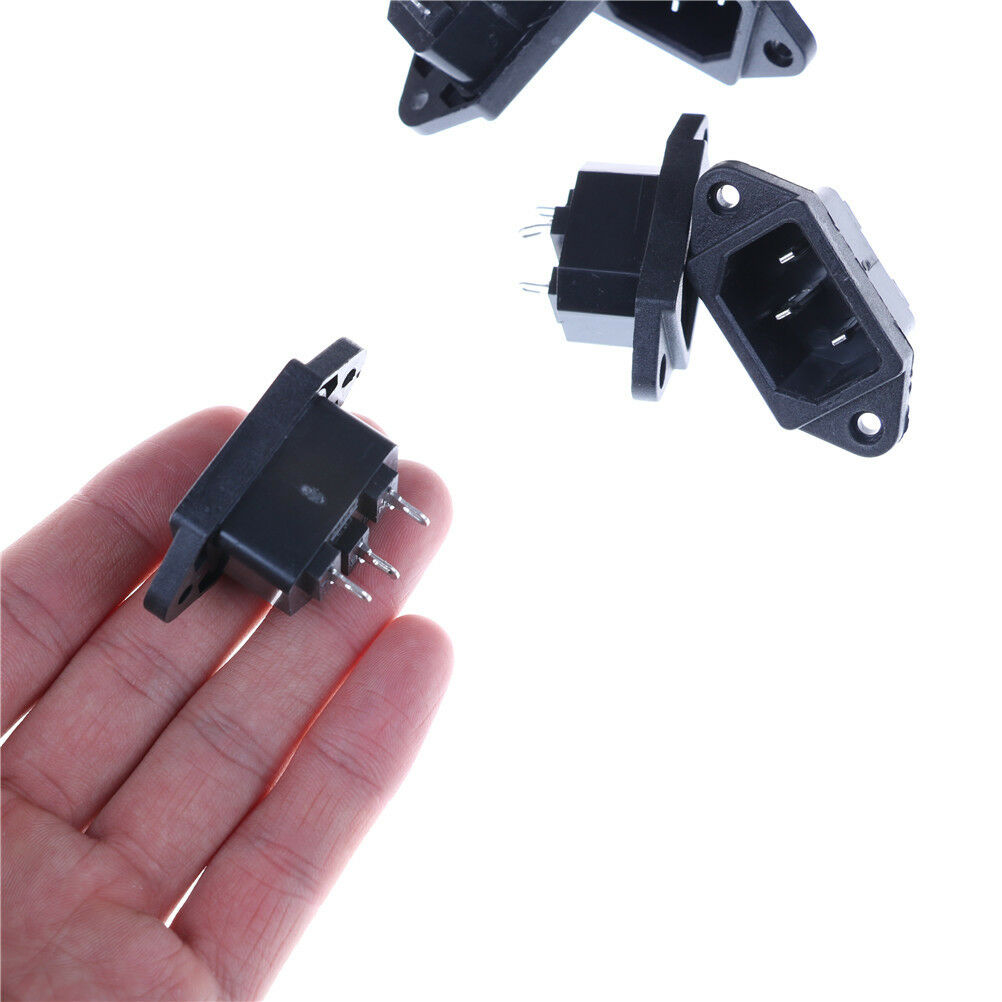 5X 3P IEC 320 C14 Male Plug Panel Power Inlet Sockets Connectors AC 250V .l8