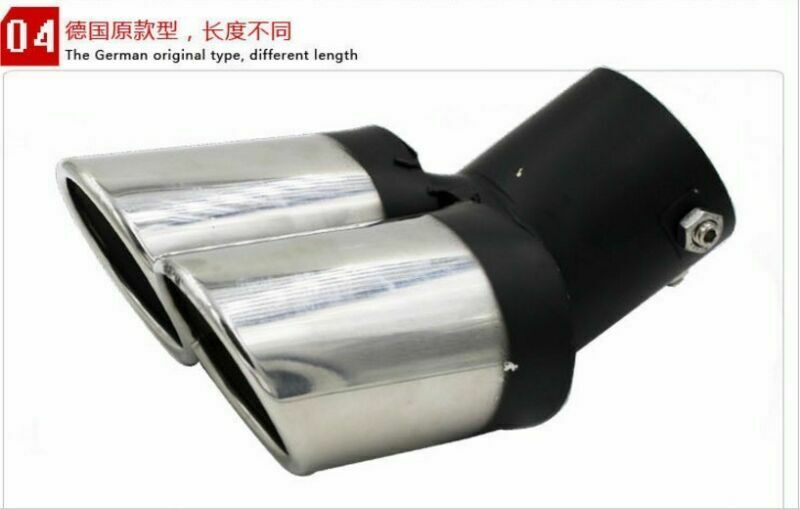 63mm Auto Car Modification Grilled Stainless Steel Dual Pipe Exhaust Pipe Covers