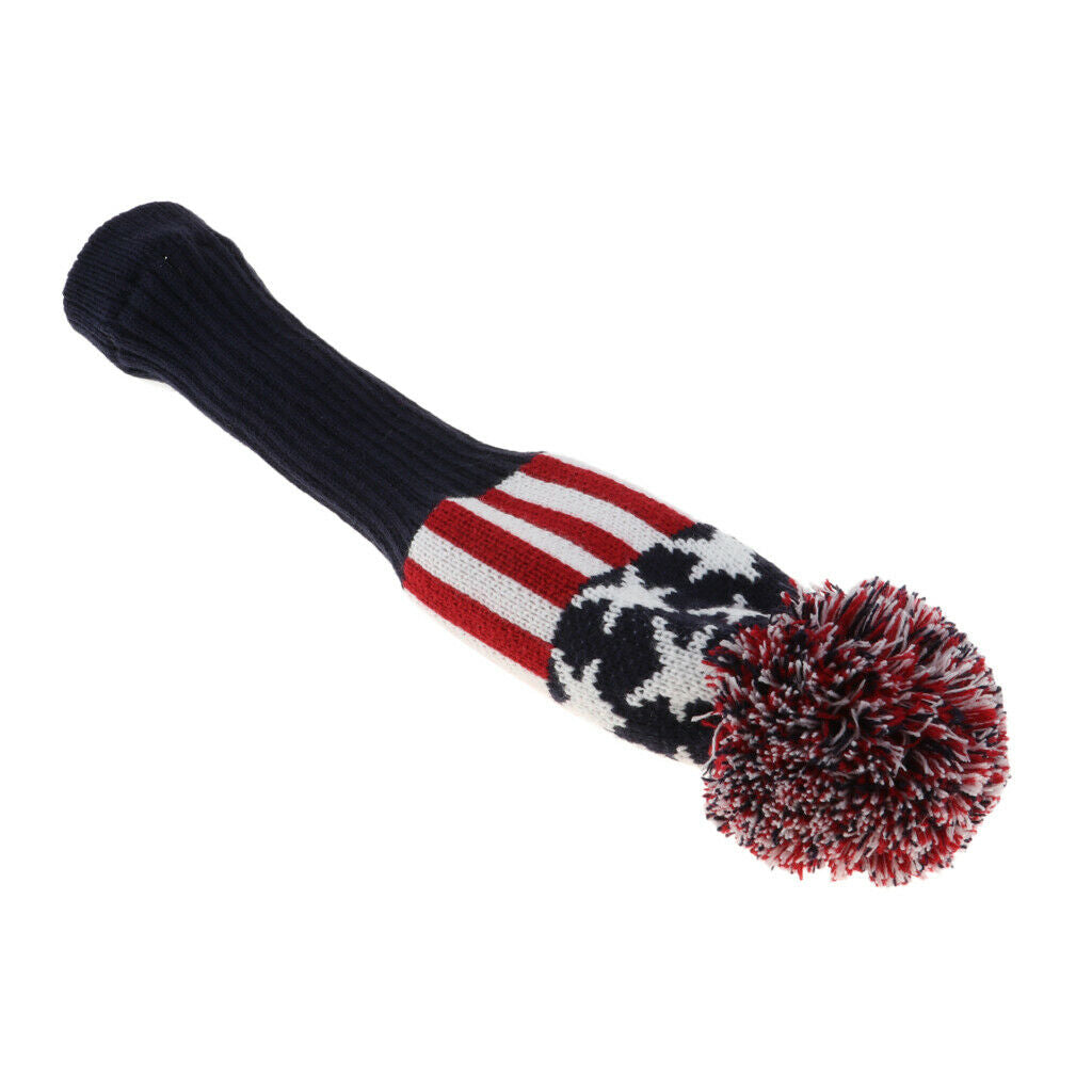 Red Golf Driver Head Covers Red 1Pcs Knit Pom Headcovers for Fairway Wood
