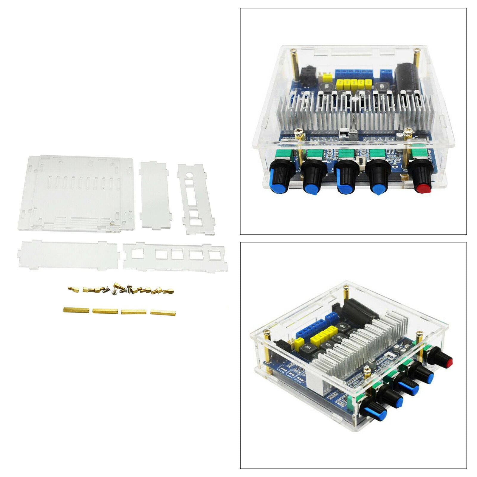 5.0 100W+50W+50W 2.1 Digital Audio Amplifier Board AMP Subwoofer Dustproof Case