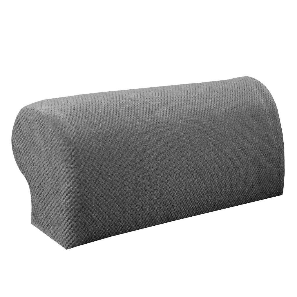 1Pair Grey Elastic Sofa Armchair Armrest Covers &100Pcs Pins