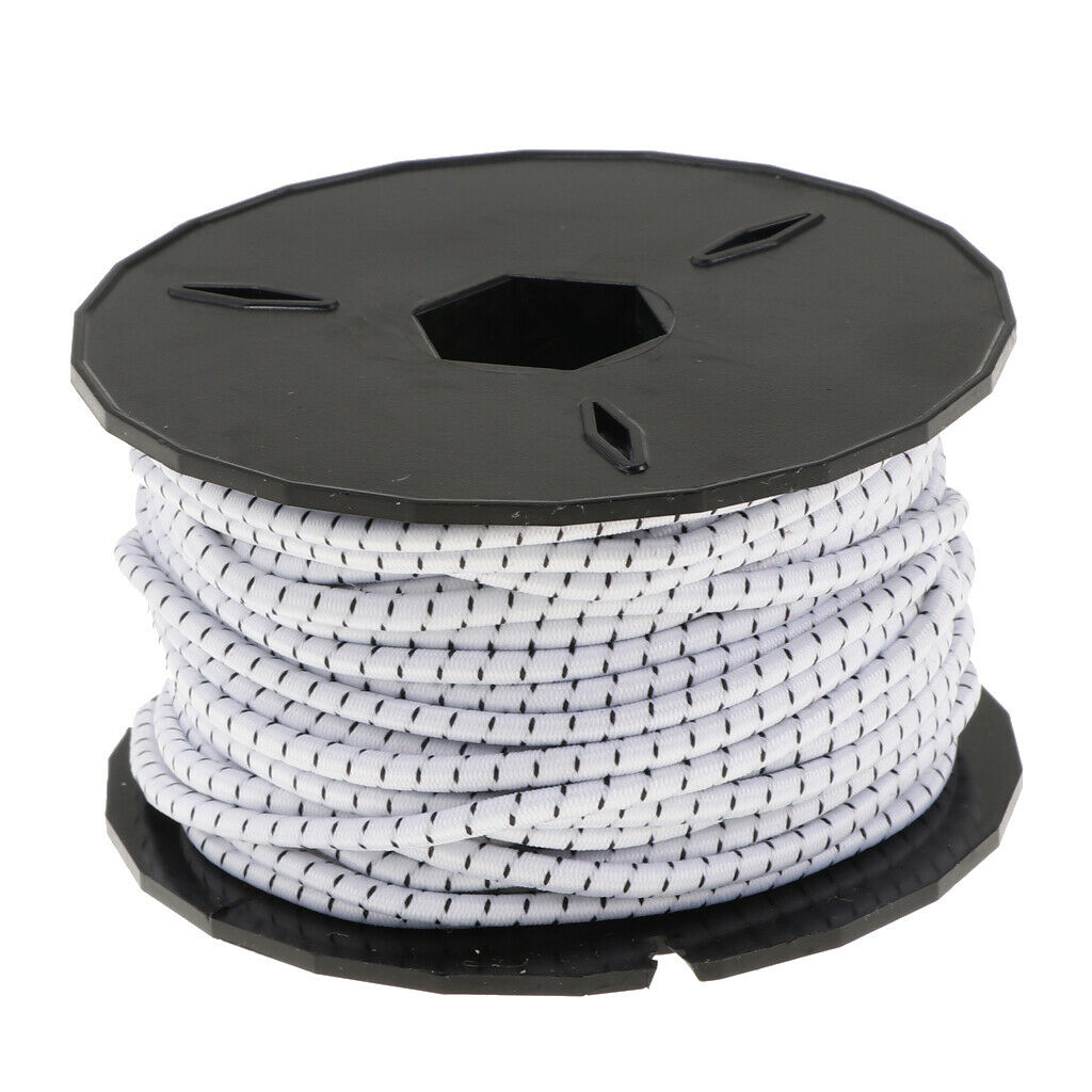 2X Elastic Bungee Cord Kayak Boat Marine Heavy Duty Shock Rope Tie Down White