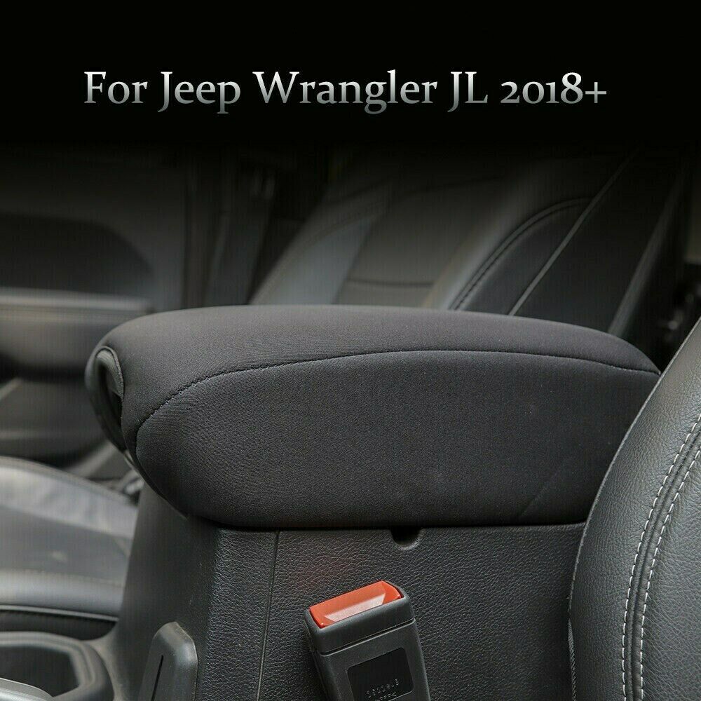 Black Armrest Box Cushion Mat Console Pad Liner Cover For Wrangler JL JT 18+ CN