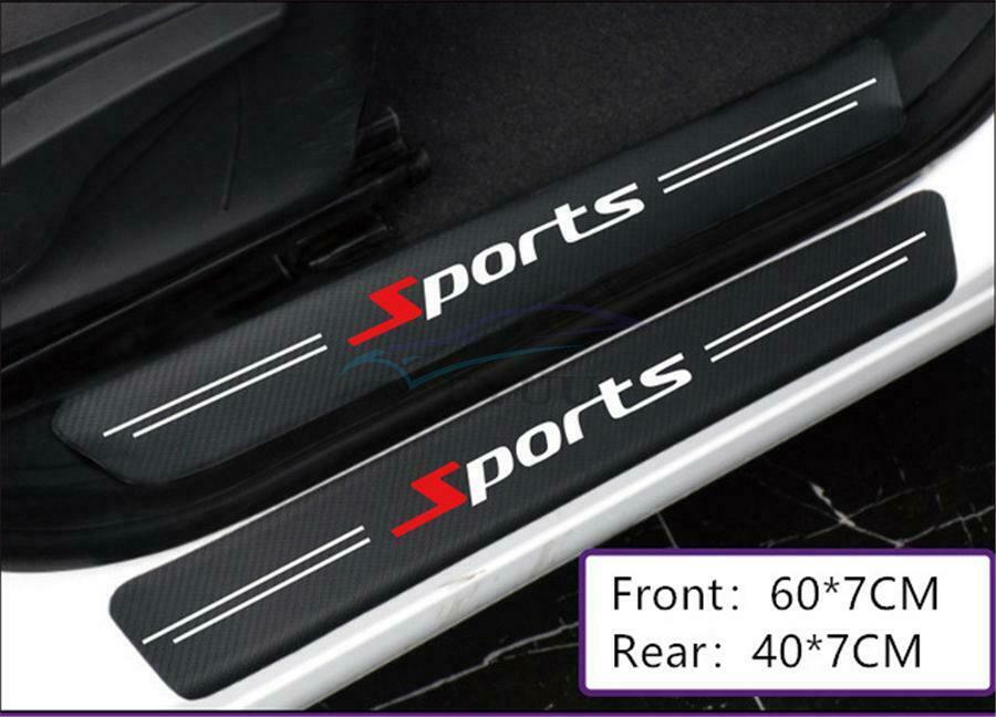 4x Scratch Resistant Carbon Fiber Car Door Scuff Sill Cover Panel Step Protector