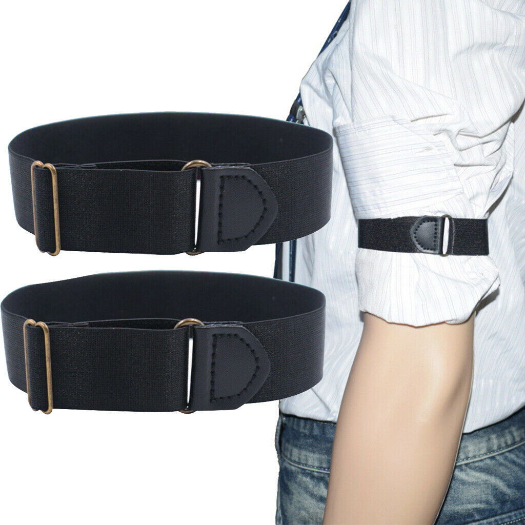 2Pairs Adjustable Shirt Sleeves Arm Garter Band for Men
