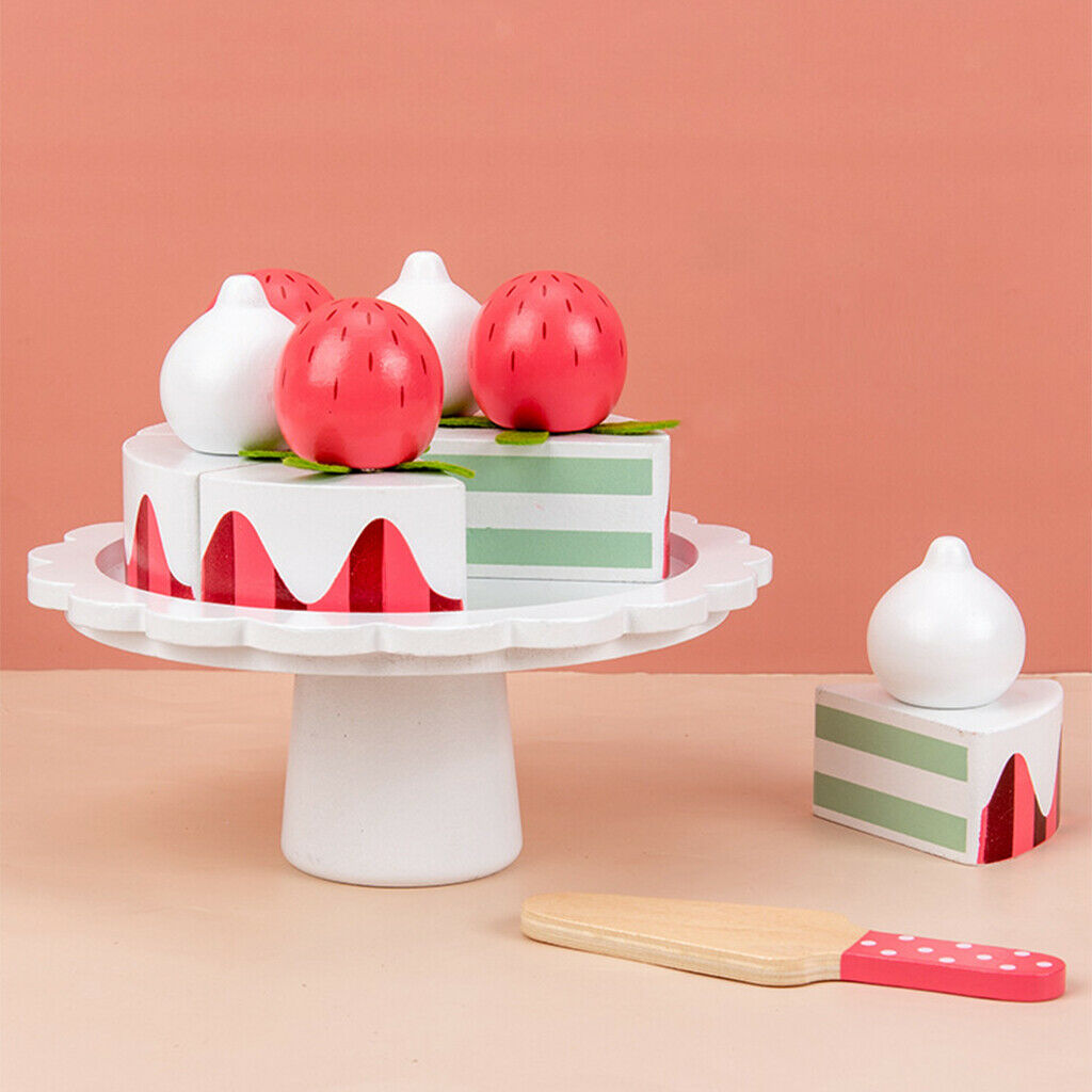 Wooden Play Food Pretend Cake Toys for Kids Boys Girls 4-6 Play Fun