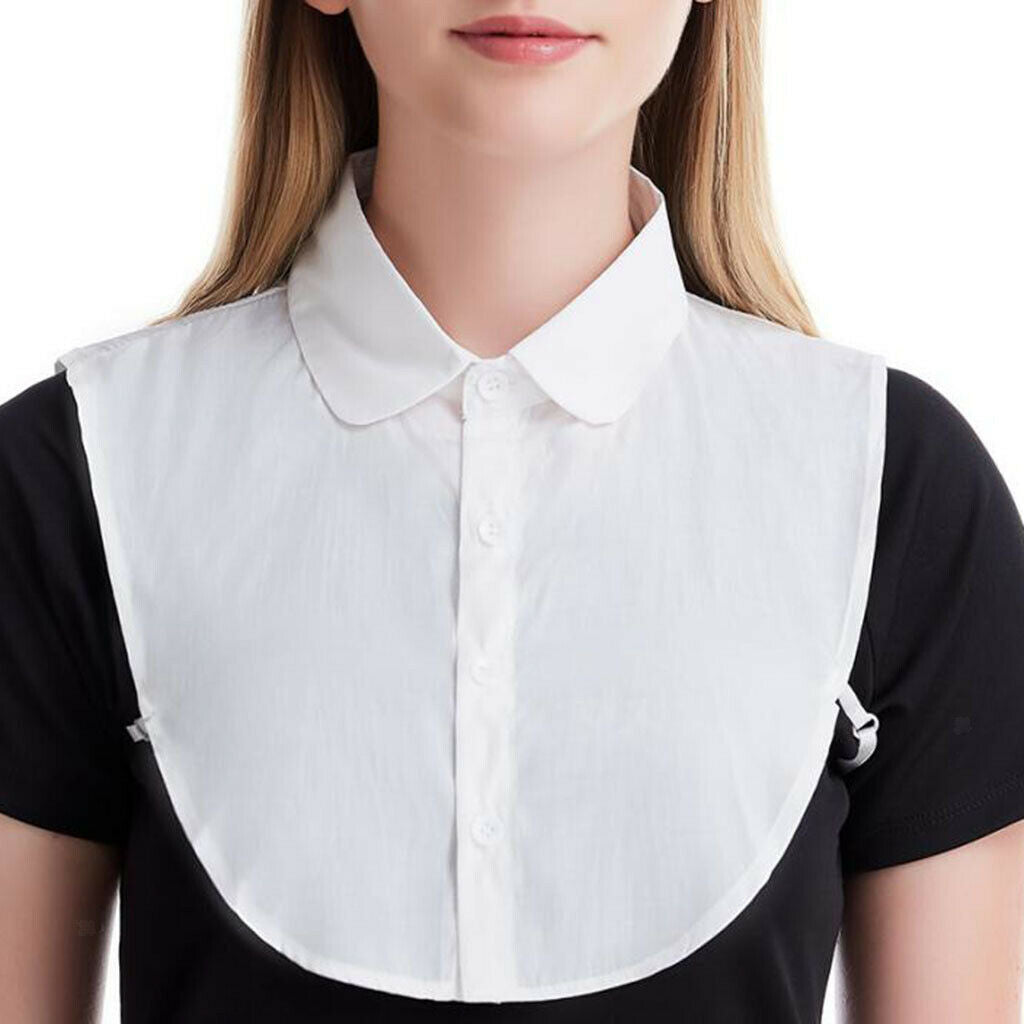 2x Ladies Faux Collar False Lapel Detachable Blouse Collar Tie Dicky Collar