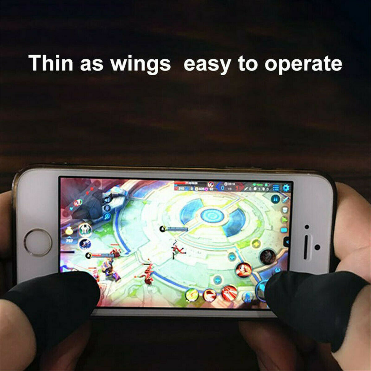 10PCS Mobile Finger Sleeve TouchScreen Game Controller Sweatproof Gloves Black