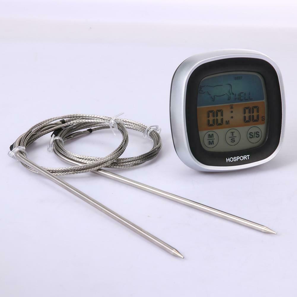 Color Screen Digital Food Meat Thermometer with Timer for Kitchen Barbecue @