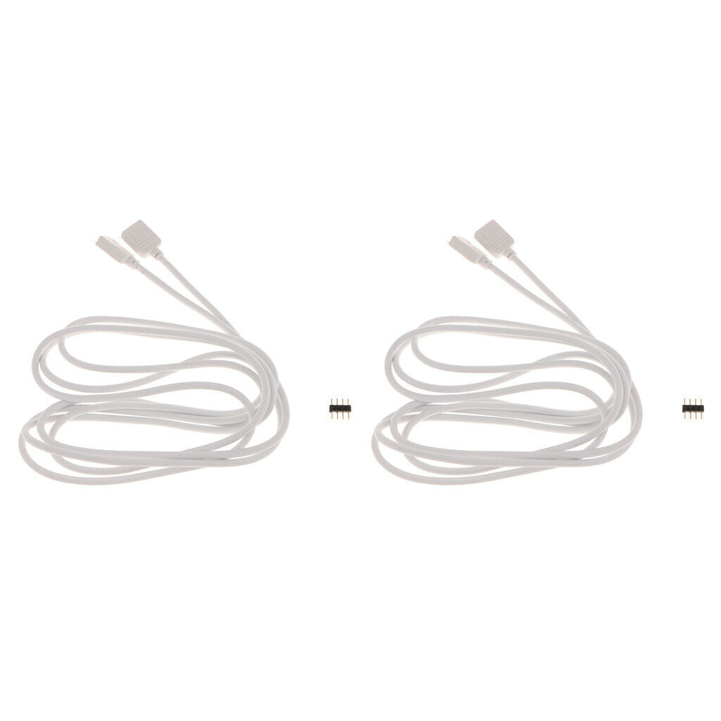 Pack of 2 4-pin Extension Cable Extended Line Wire Connector for 5050 3528 LED