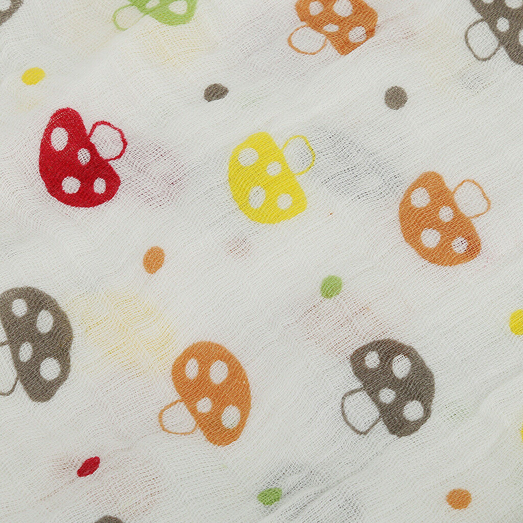 1Pcs Muslin Cotton Blanket Newborn Baby Blanket Swaddle Bath Towel Mushroom