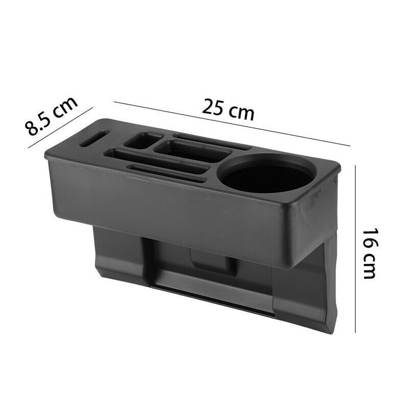 Multifunction Car Seat Crevice Storage Coin Box Organizer Phone Cup Holder Black