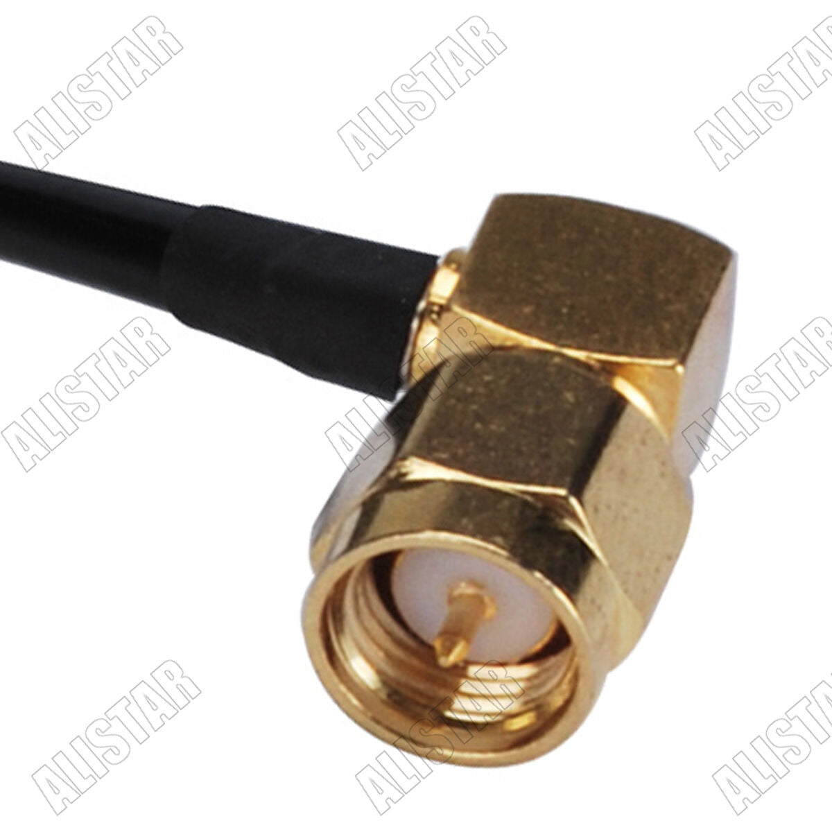 RG58 30cm UHF SO-239 Female Jack to SMA Male Plug Right Angle RF Pigtail Cable