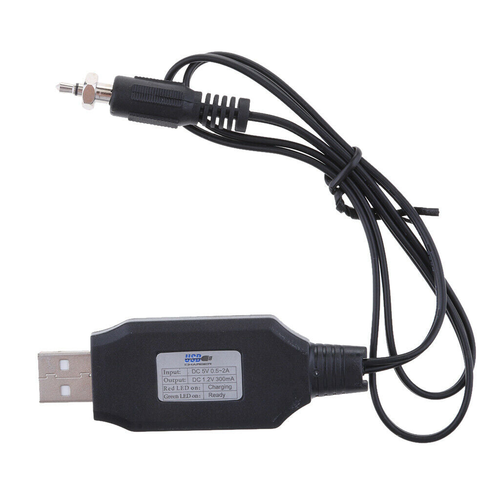 Premium USB Male to Glow Plug Ignitor Charger Adapter Cable Kit For RC Cars
