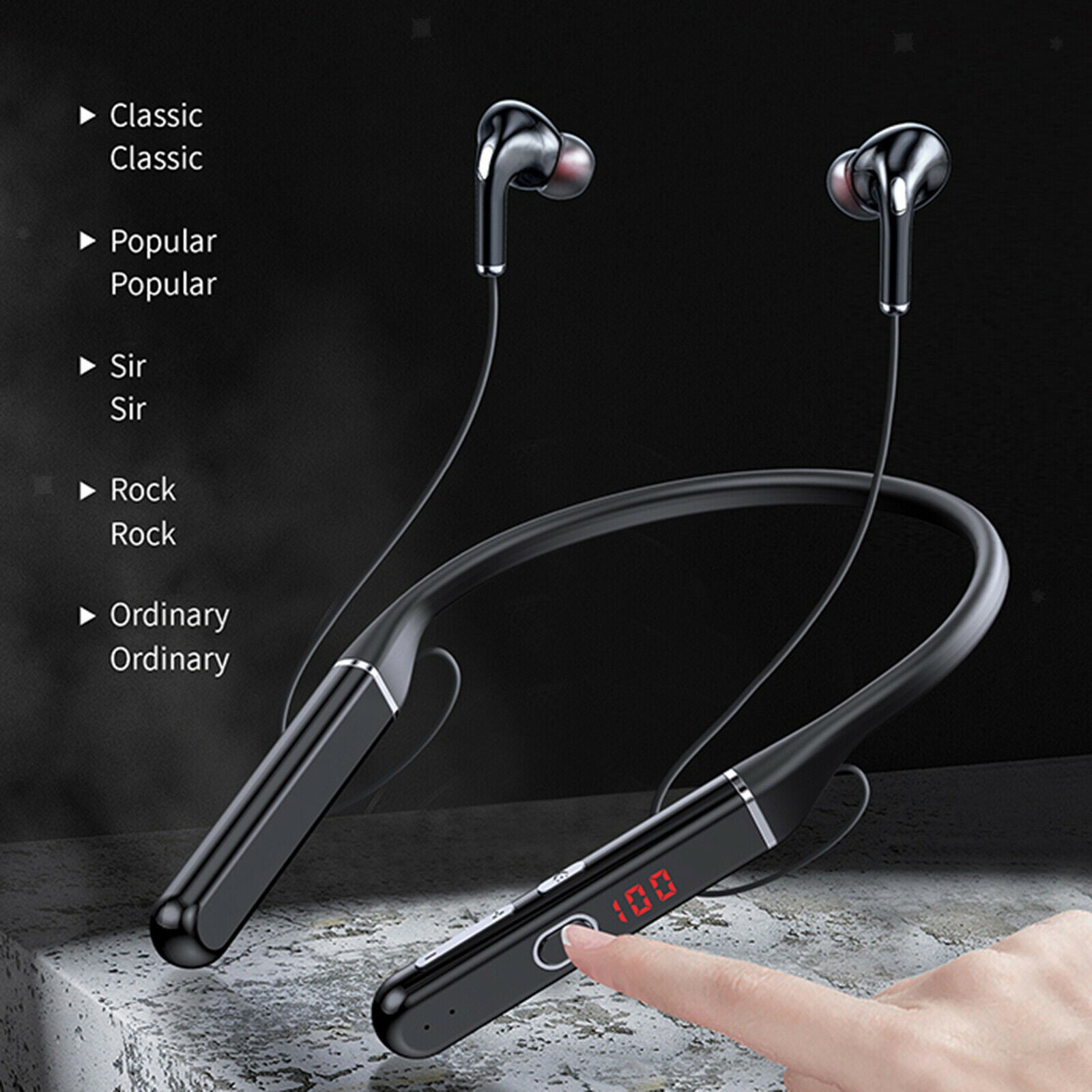 Bluetooth Headphones Neckband Headset Sports Noise Cancelling Earphones