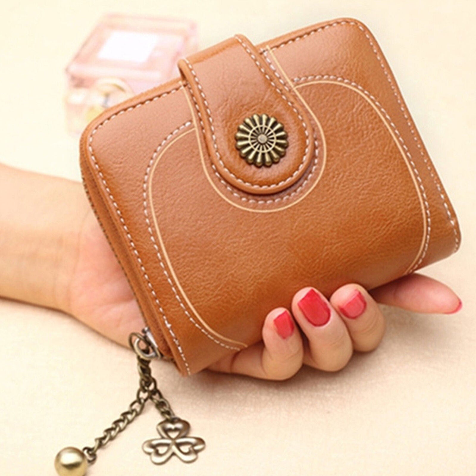 Womens Lady Bifold Coin Leather Cash Purse Card Holder Short Zipper Wallet New