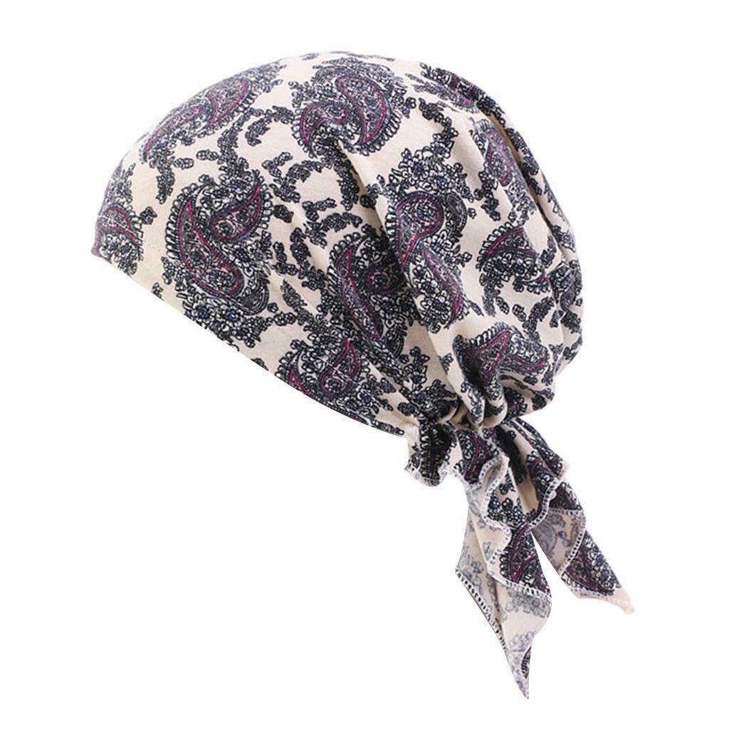 Womens Soft Cotton Turban Chemo Cap Stretch Beanie Head Scarf Cover Bandana