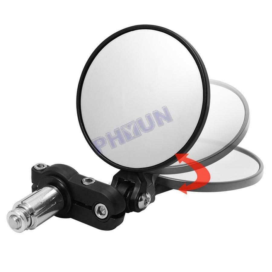 2x Motorcycle Scooter Handlebar Mirrors Side Mirrors Universal Aluminum Alloy