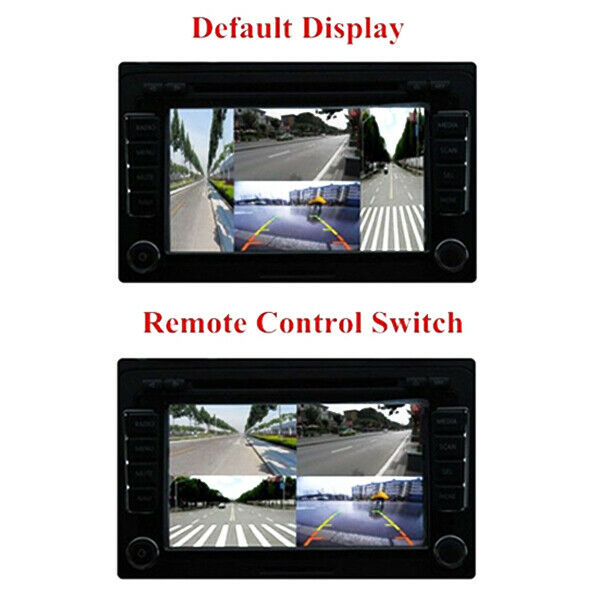 Car 4-Way Video Switch Parking Camera 4 View Image Split-Screen Control Box TOP