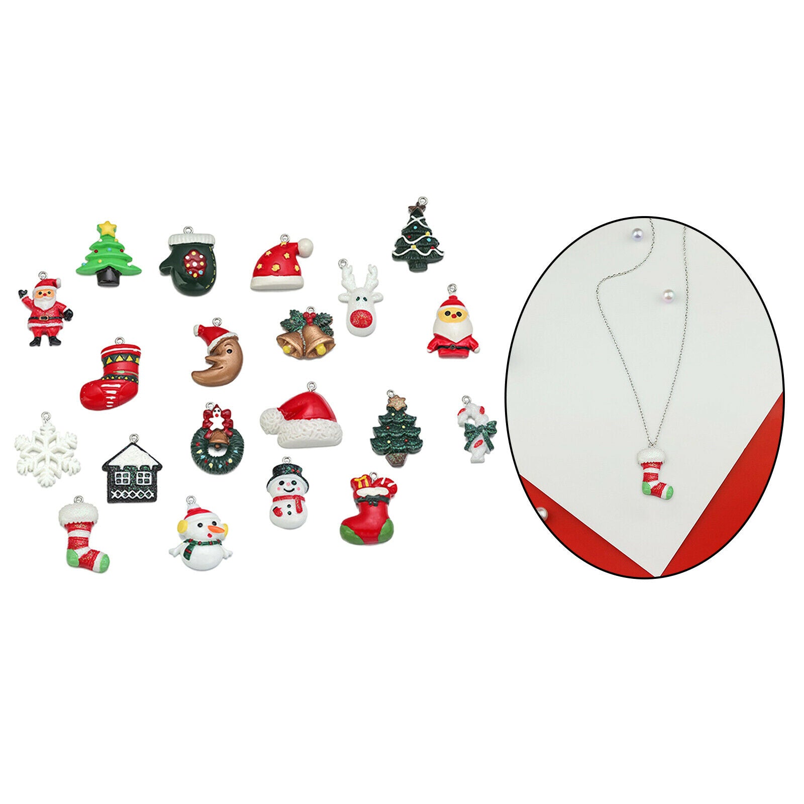 20pcs Charms Christmas Styles Pendants for Necklace Handmade Jewelry Making