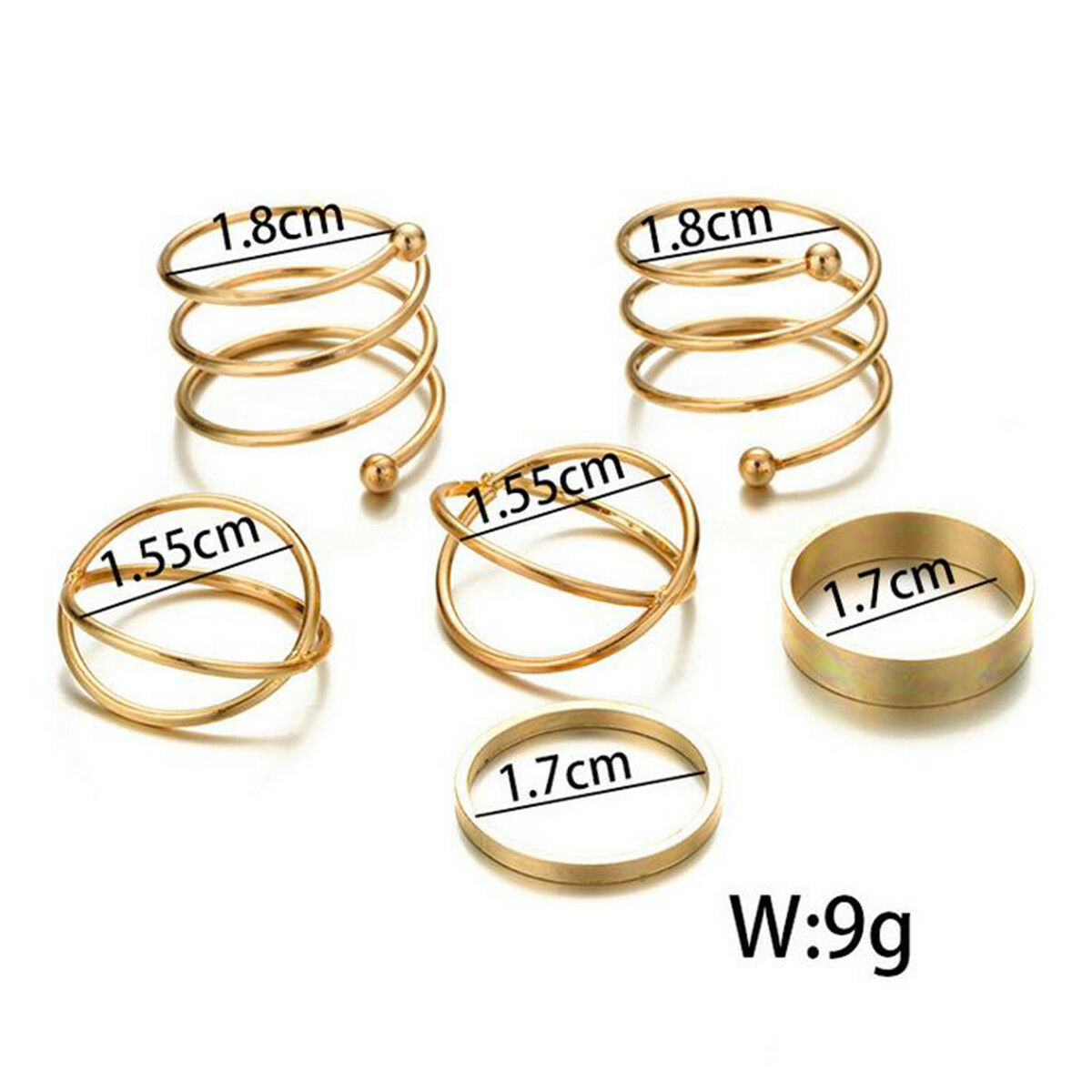 Fashion Stylist 6pcs Ring Set Simple Beauty Midi Knuckle Top of Finger Rings