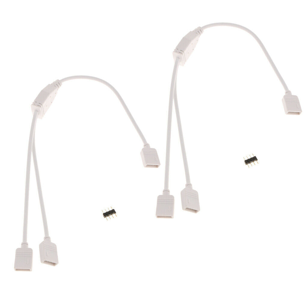 2Pcs 1 To 2 RGB Female Splitter Connector