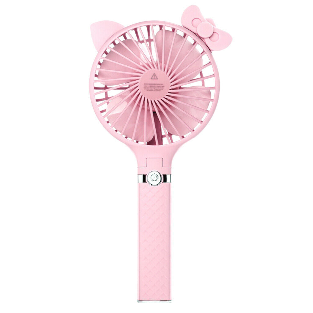 Rechargeable USB Hand Held Fan Air Cooler Operated Protable No Battery pink