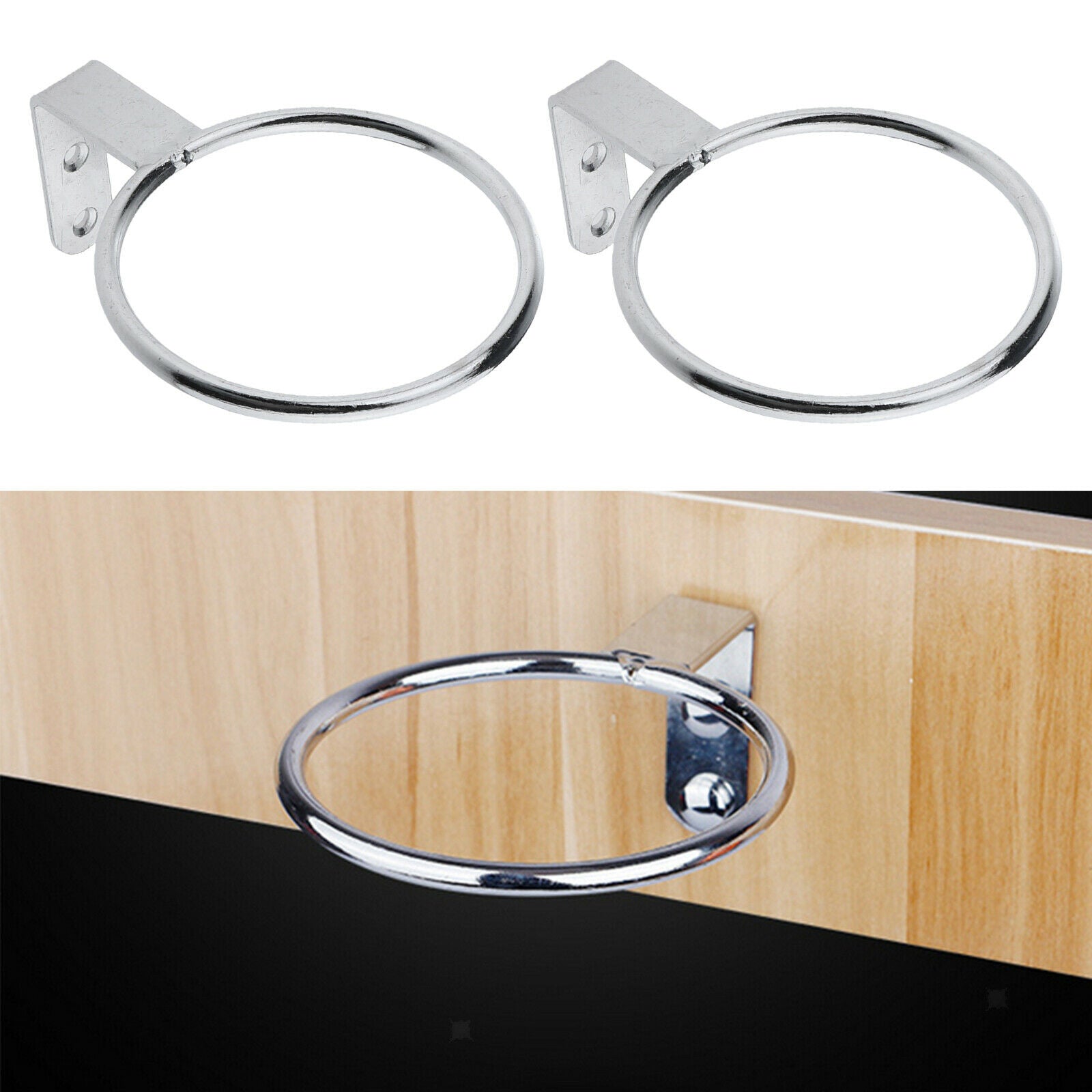 2x Hair Dryer Holder Rack Wall-mounted Storage for Bathroom Home Maekup