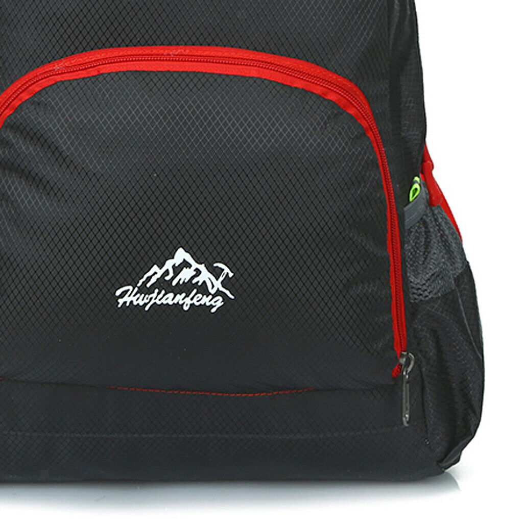 2 Foldable Ultralight Backpack Hiking Camping Backpack 20L Black