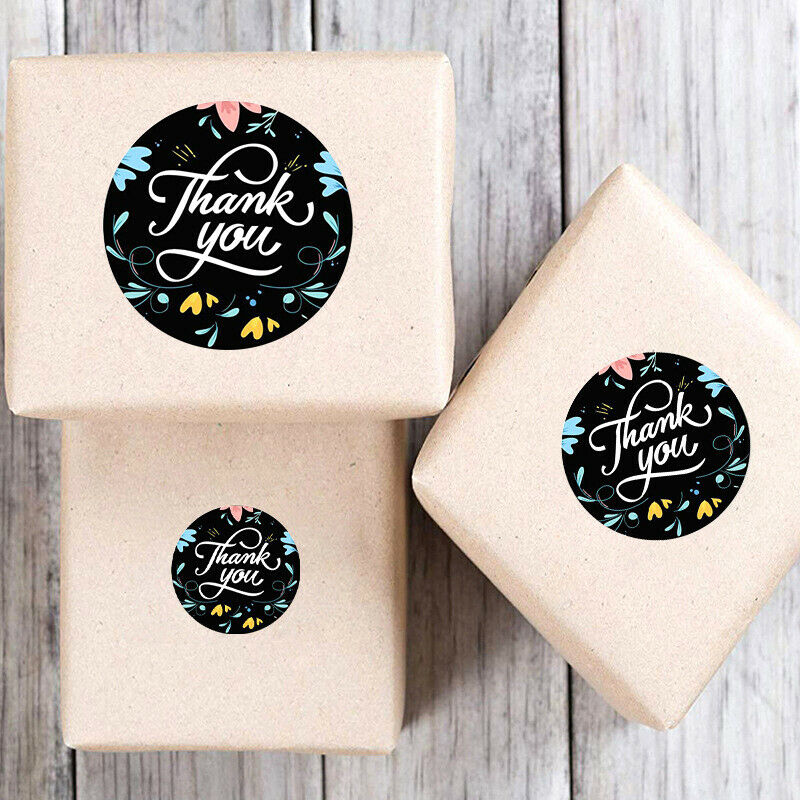 500Pcs/Roll Paper Adhesive Thank You Stickers Gift Bag Decorate Sticke.l8