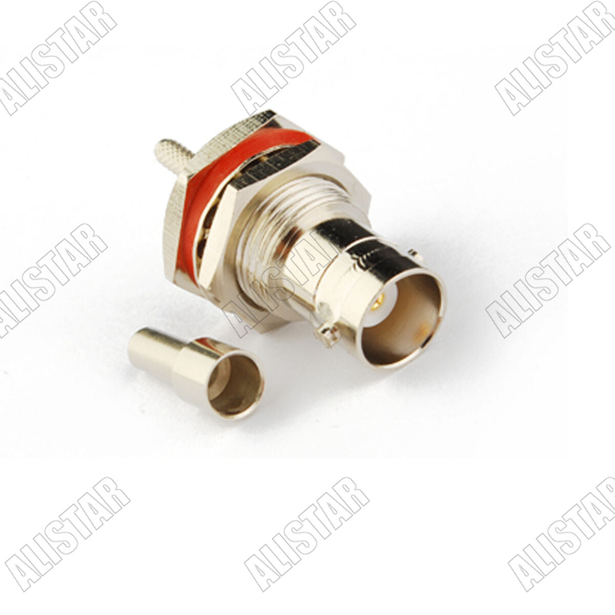 10, RF Crimp Connector BNC female Jack bulkhead o-ring For LMR100 RG316 RG174