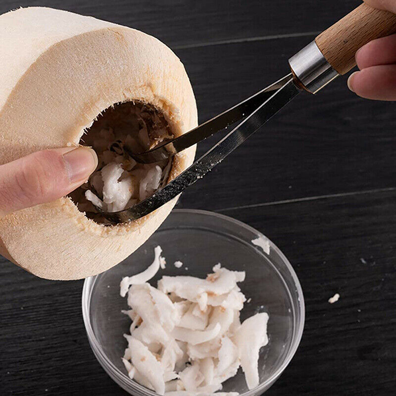 Coconut Meat Remover Stainless Steel Scraper Coconut Silk Digging Shav.l8