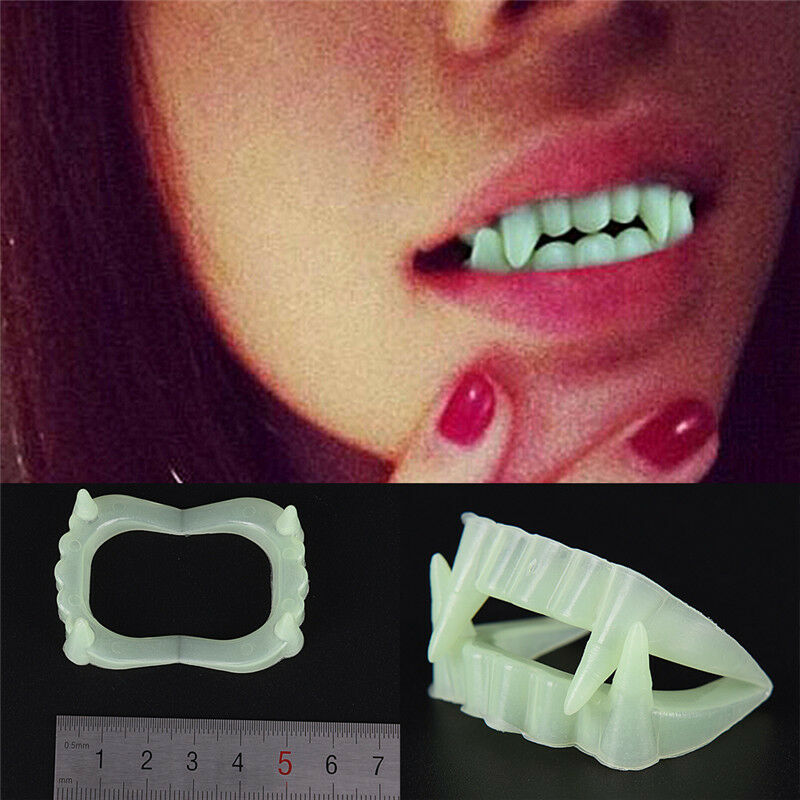 10*Halloween Holiday Party Vampire Luminous False Teeth Tooth Denture Cost.l8