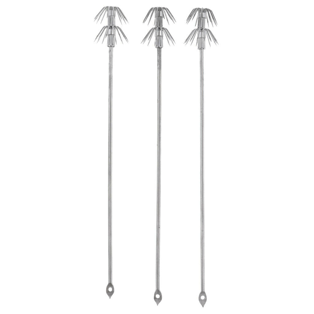3 Pack Stainless Steel Squid Hook Lures Hard Baits Umbrella Hook Deep Sea