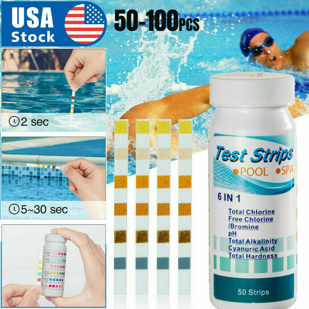 2 Bottle 100 Chlorine Dip Test Strips Hot Tub SPA Swimming Pool PH Tester Paper