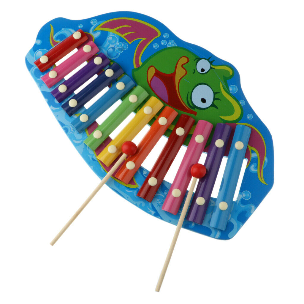 Wooden 12 Key Notes Xylophone Toys Hand Knock Piano Music Instrument for 1 2 3