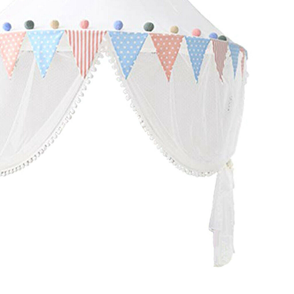 Bed Canopy Princess Mosquito Net Baby Toddler Bedroom Decor - White Small