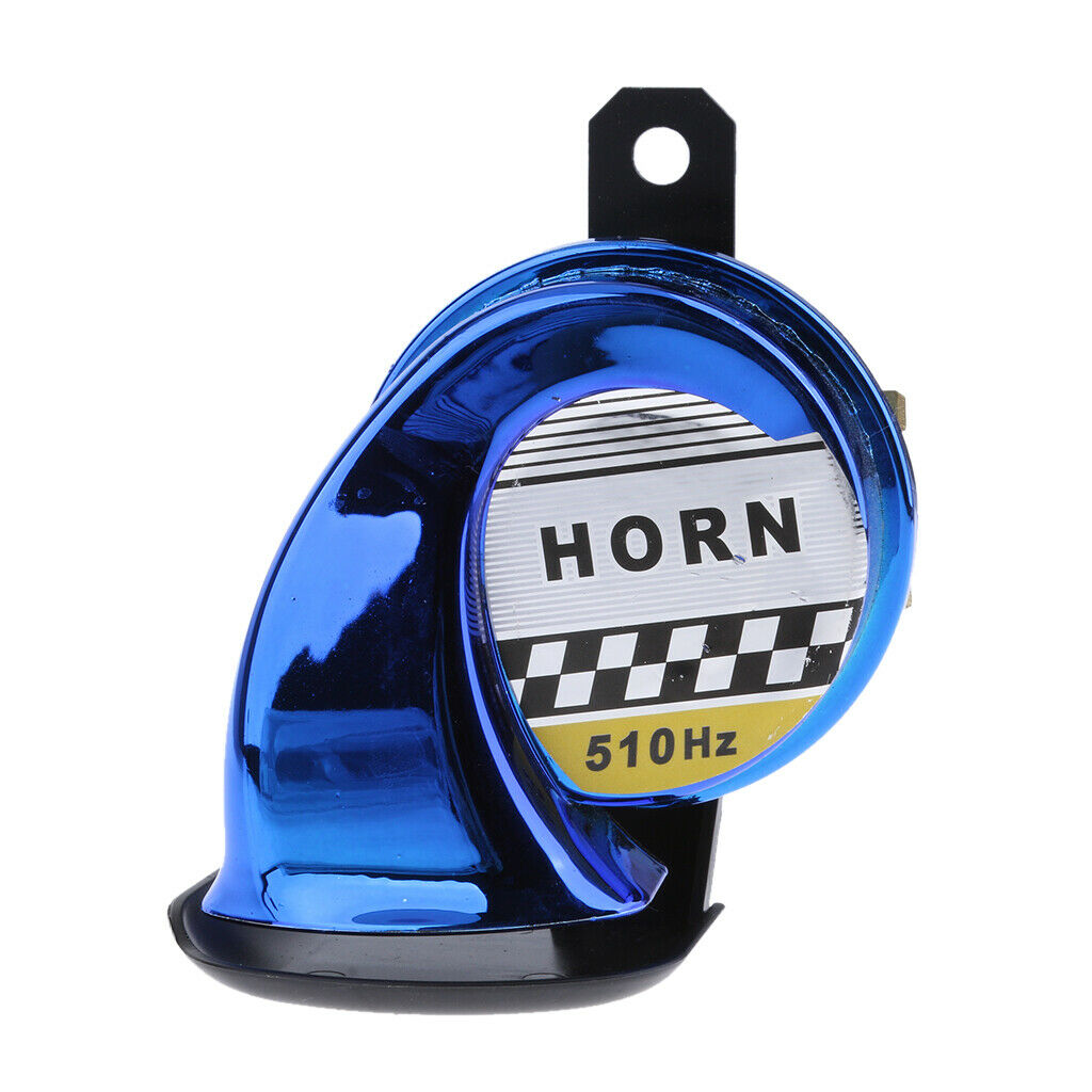 Car Motorcycle 130dB Loud Snail Air Horn Siren Waterproof 510hz 12V DC(Blue)