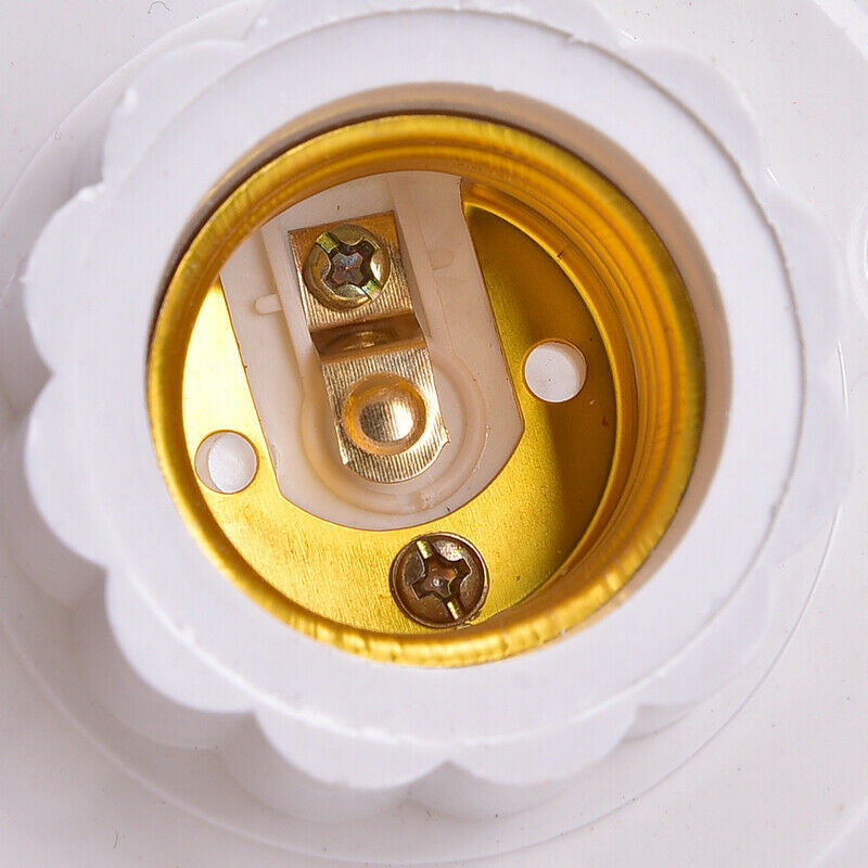 E27 LED Light Bulb Holder Round Socket E27 Base Hanging Lamp Socket Screw B  _DD