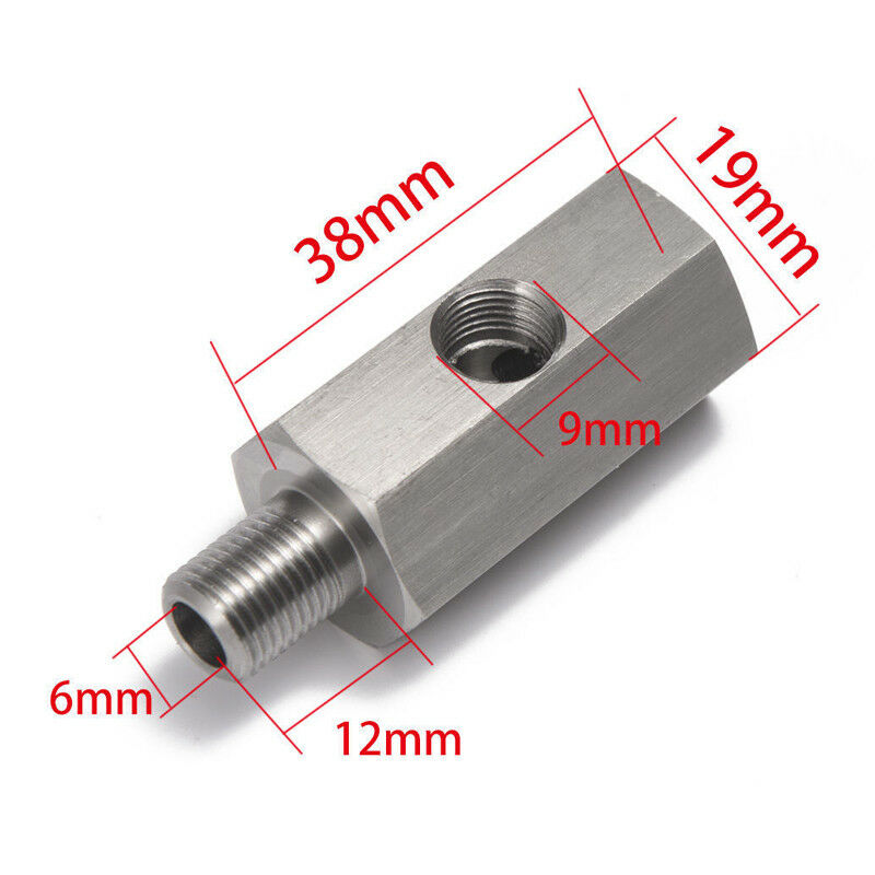 1/8'' NPT Oil Pressure Sensor Tee Adapter Fitting Turbo Supply Feed Line Gauge