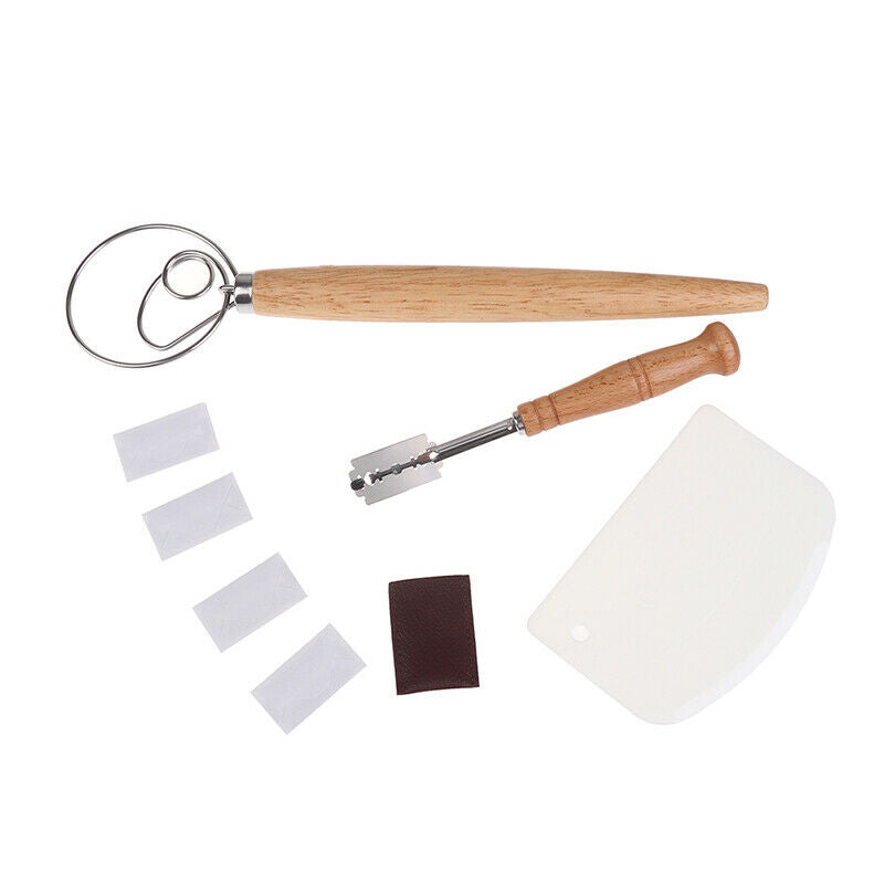 Bread Baking Tool Set Danish Dough Whisk Plastic Dough Scraper for HomemadeJ_DD
