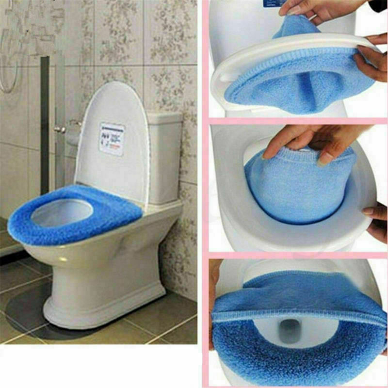 2X Bathroom Toilet Seat Cushion Closestool Washable Soft Warmer Toilet Mat Pad