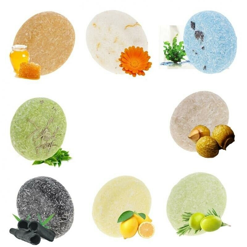 8pcs 55g Handmade Hair Shampoo Soap Pure Natural Dry Shampoo Soap Hair Care