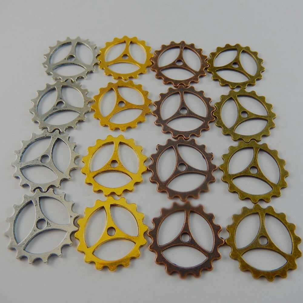 Lot of 24 Retro Steampunk Gear Metal Alloy Spacers Jewelry Making Beads 21*1mm