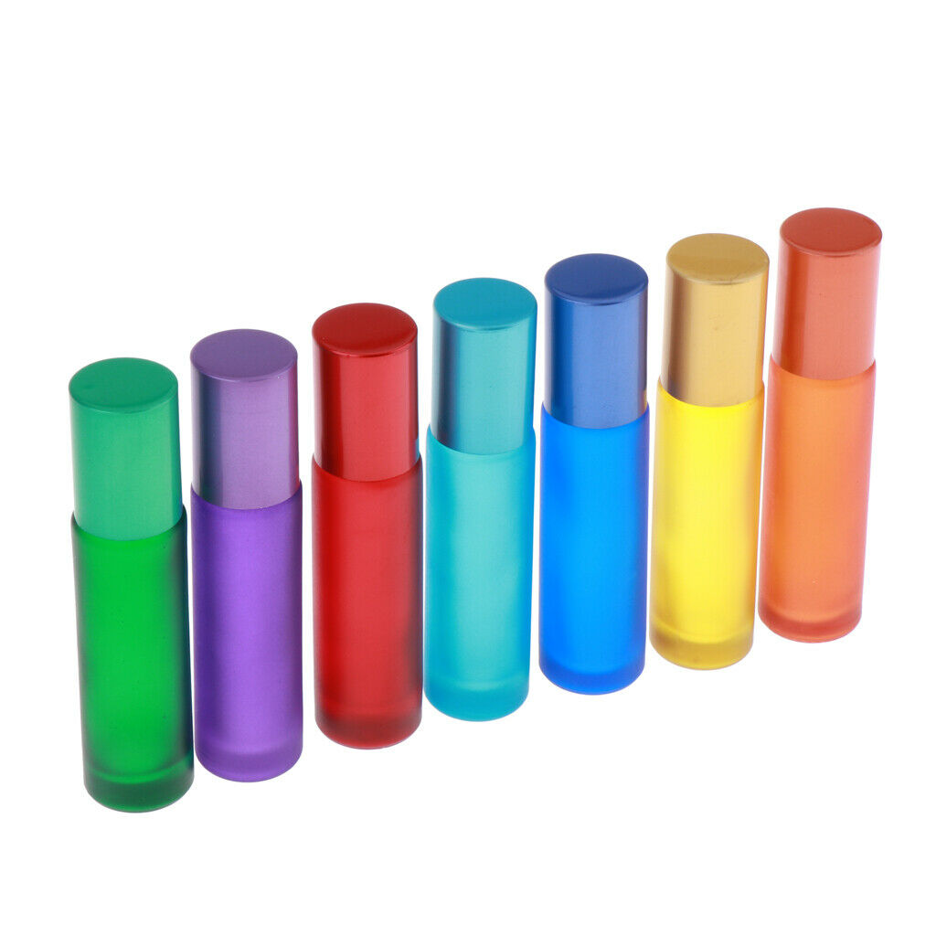 7x Empty Perfume Roller Ball Bottle Container Refillable Essential Oil Case
